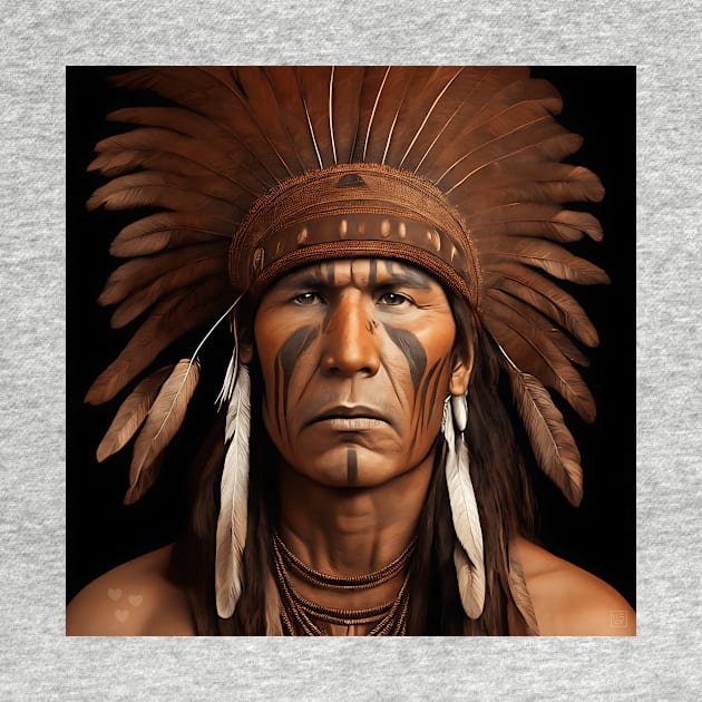 [AI Art] Proud Native American Man With Headdress by Sissely